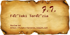 Füleki Terézia névjegykártya